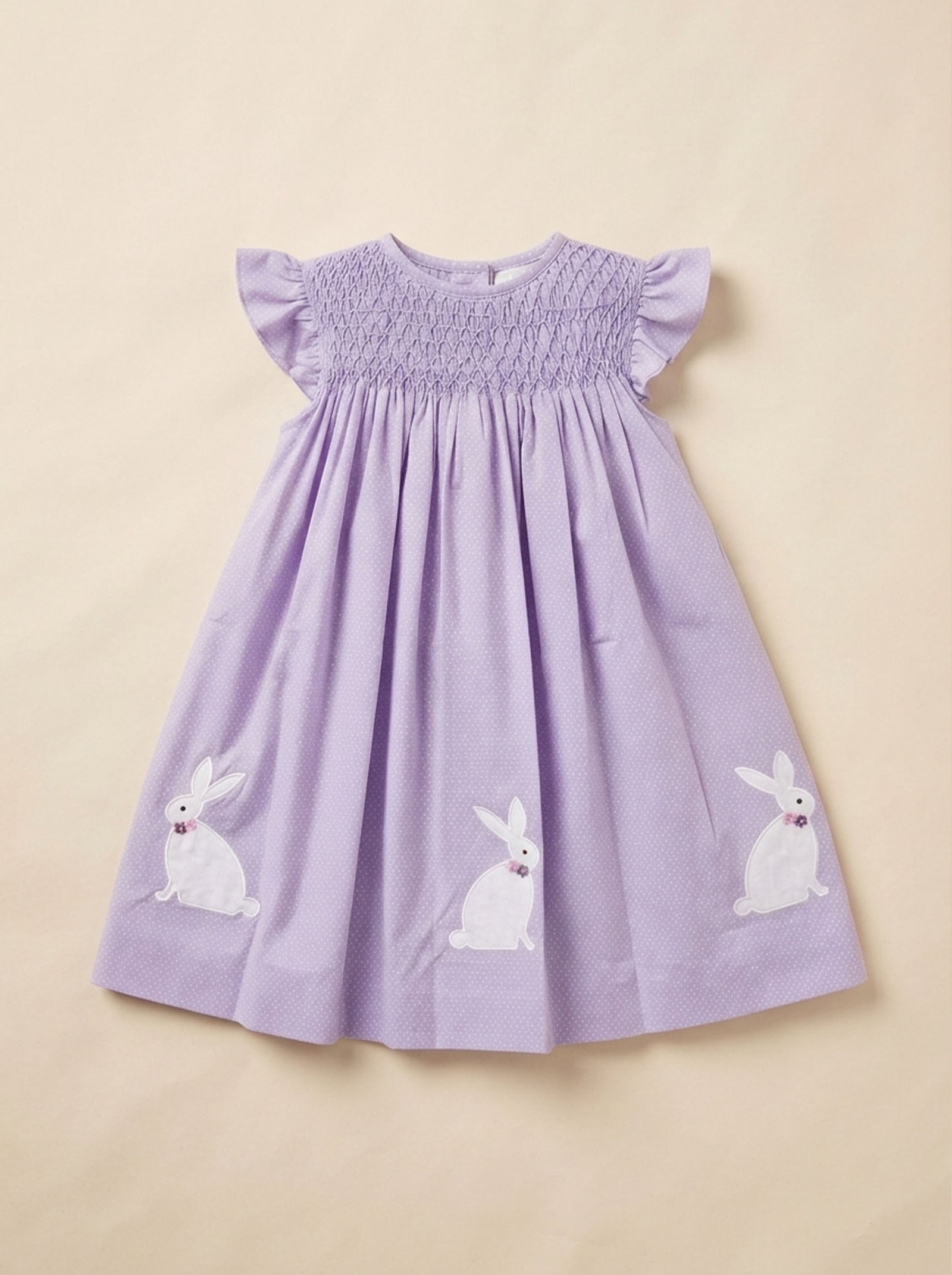 Lavender Smocked Easter Bunny (PS-B361)