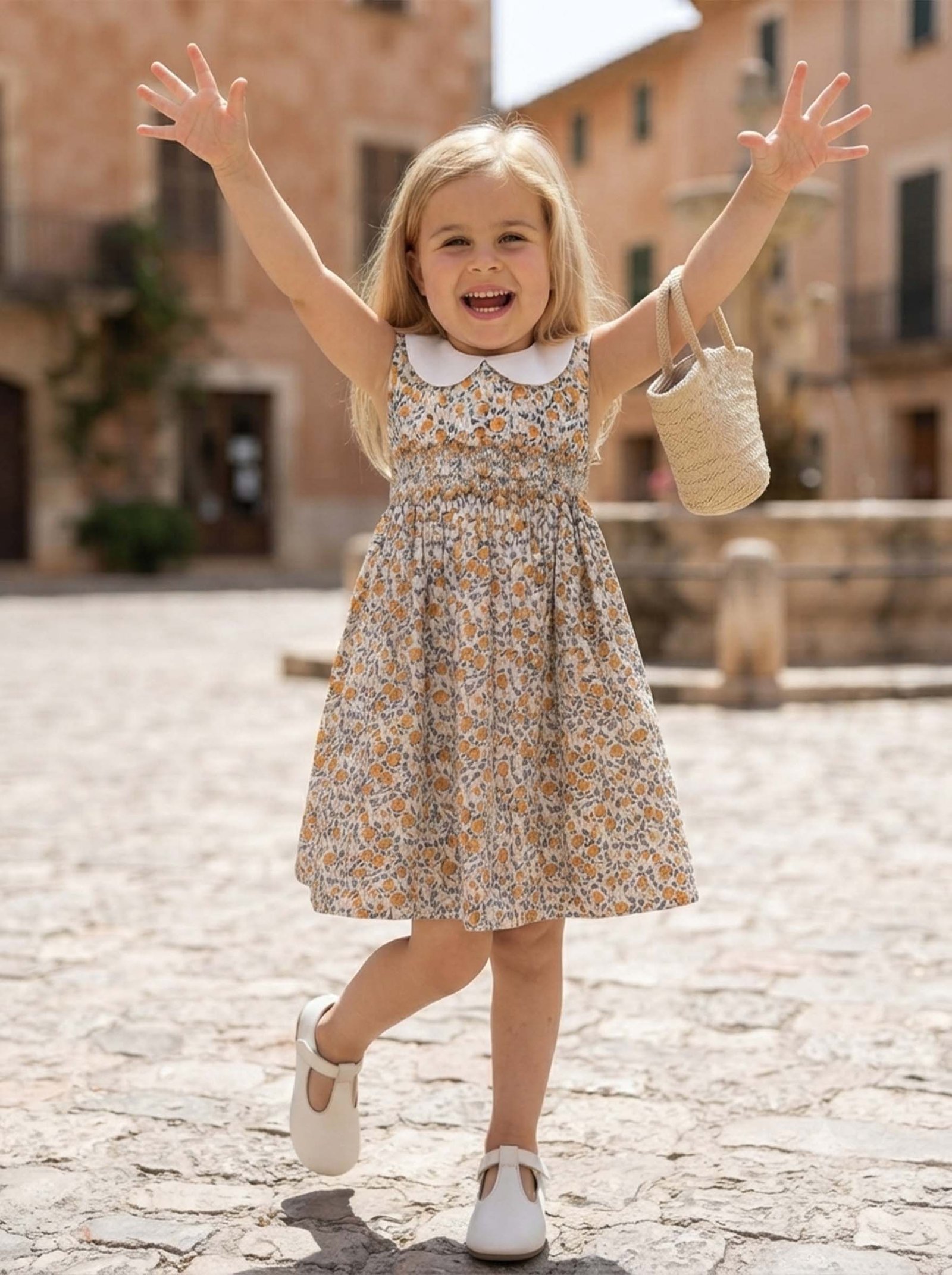 Peach Smocked Dress ( PS- NP 154) - Image 2