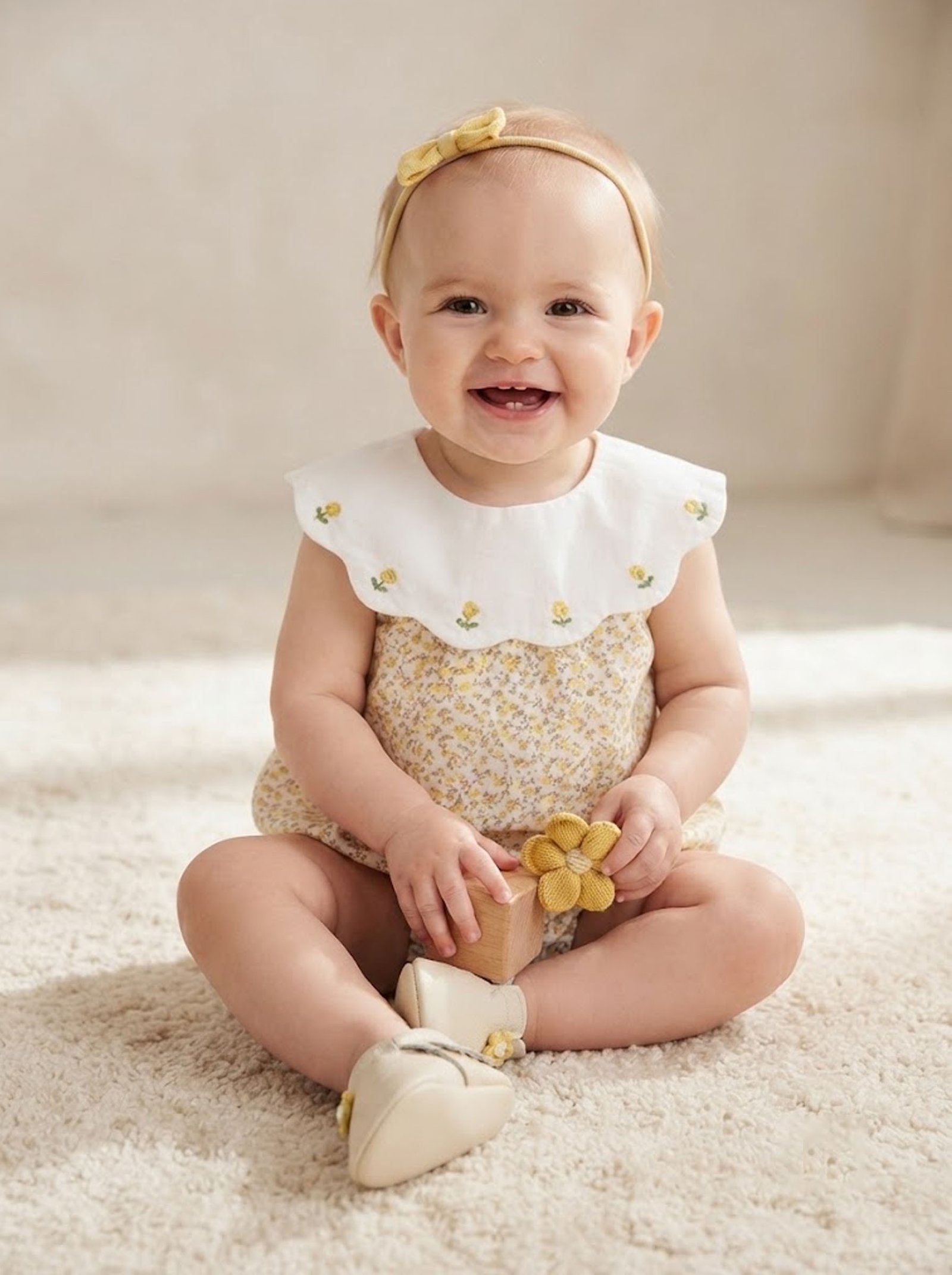 White & Yellow Flower Dress (PC-NP337) - Image 3