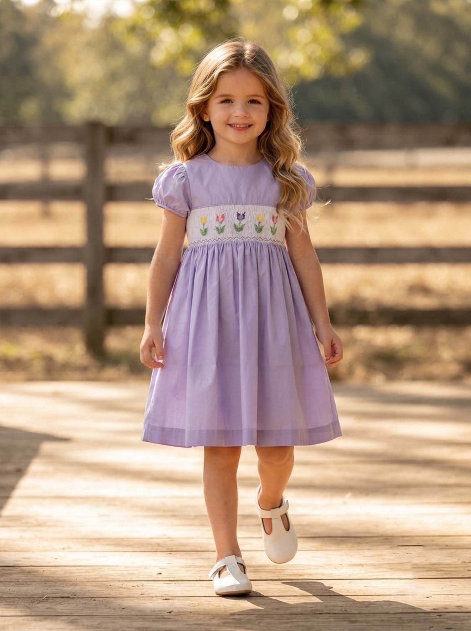 Tulip Smocked Lavender Dress (FK-TM1062) - Image 2