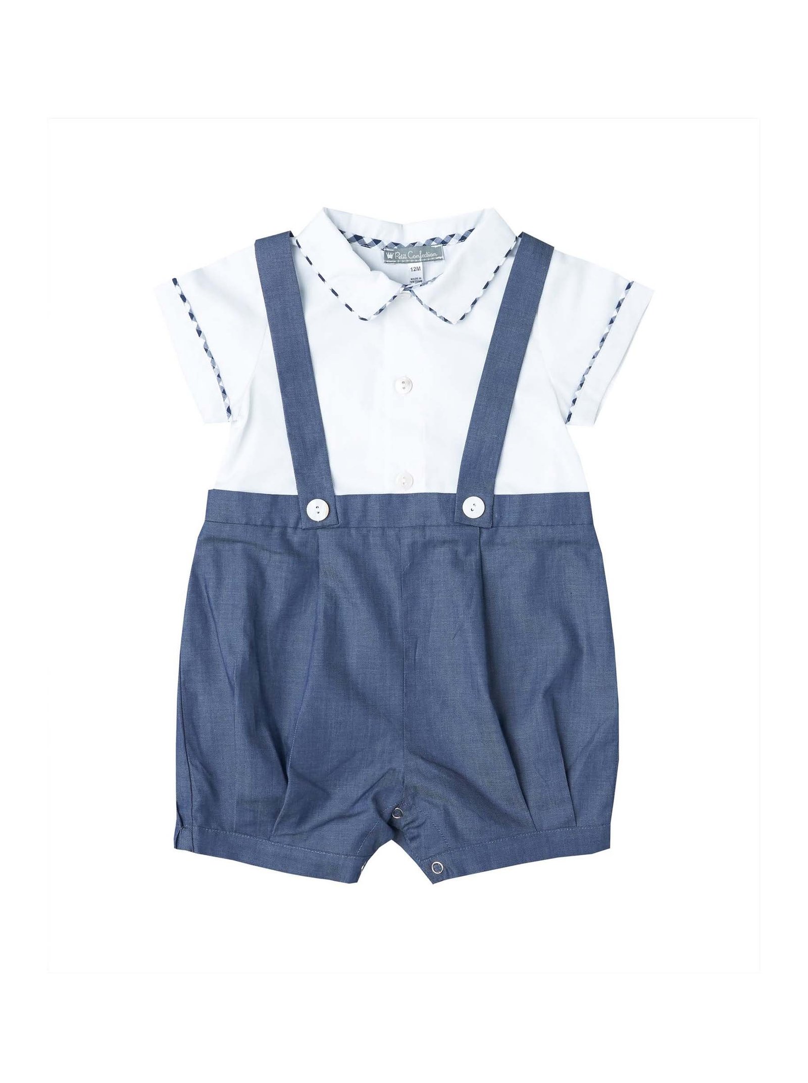 Navy Blue Suspender Romper (PC-NP277)
