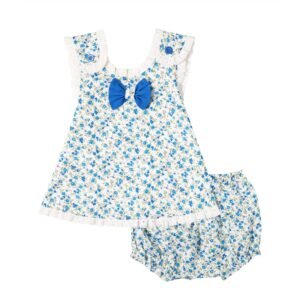 Blue Floral Cross Top & Bloomers