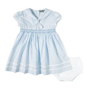 Blue Stripe Smocked Sailor Dress (PS-NP 134)
