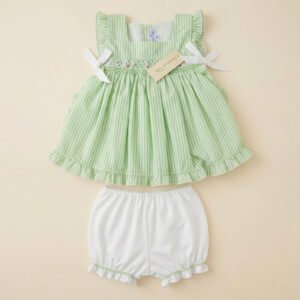 Green & White Ruffle Set (FK-TM 1099)