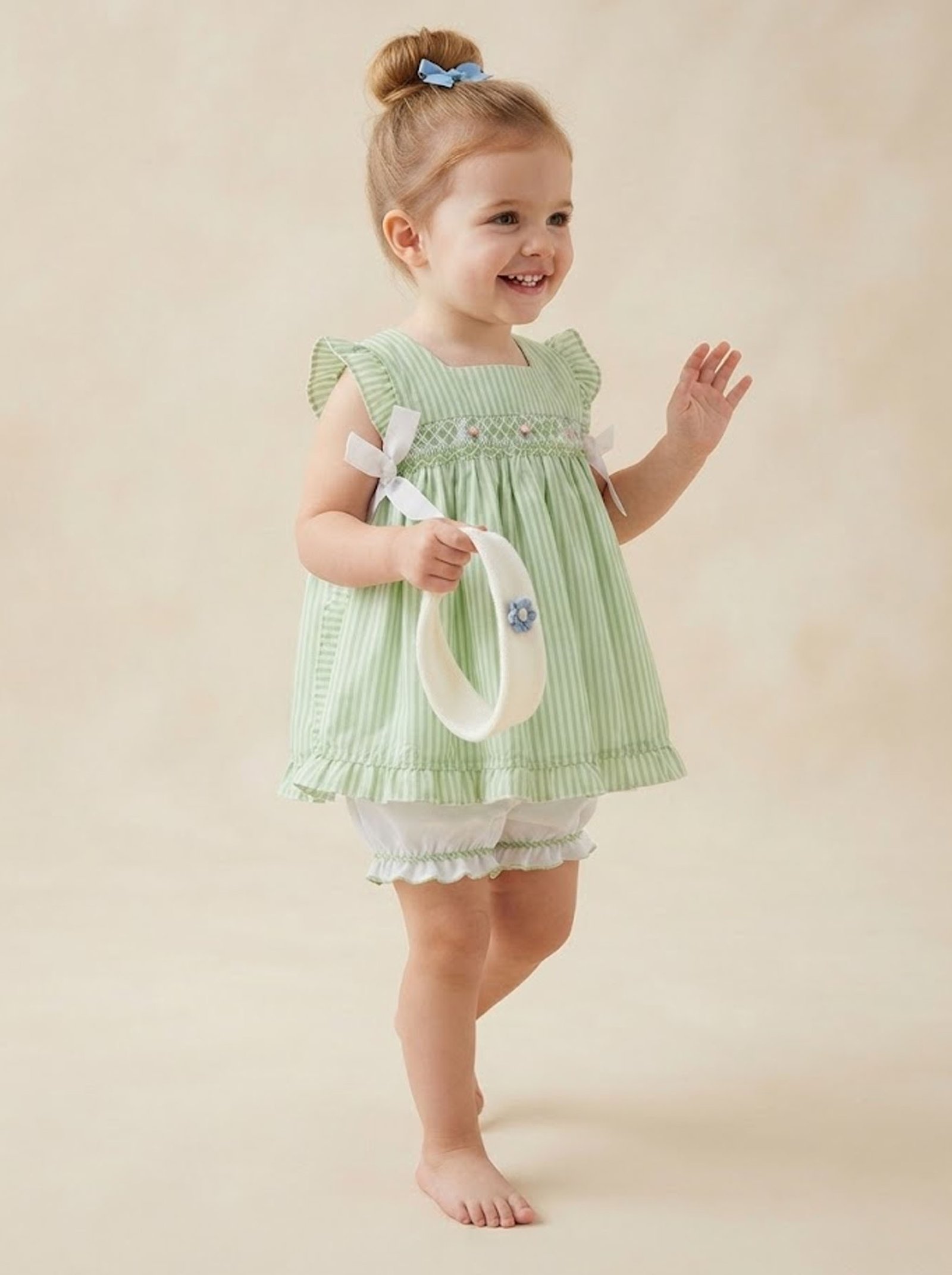 Green & White Ruffle Set (FK-TM 1099) - Image 2