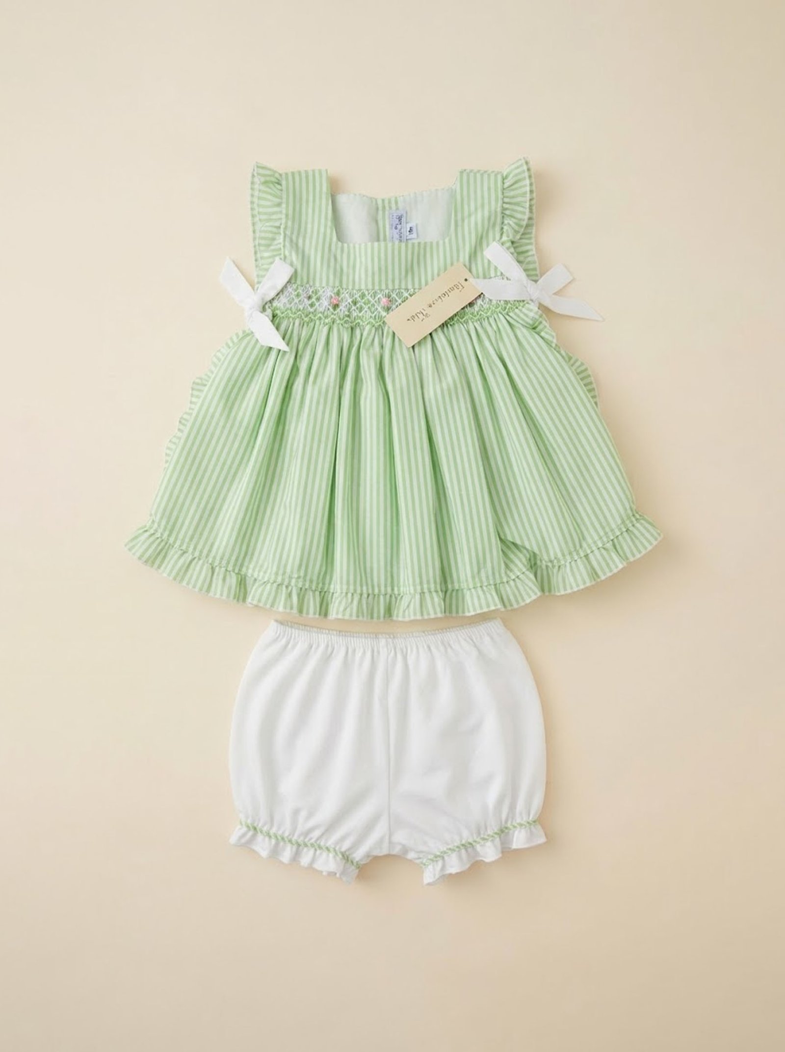 Green & White Ruffle Set (FK-TM 1099)