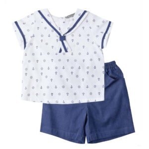 White Anchor Top & Short Pant (PC-NP 304)