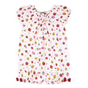 Strawberry Print Smocked Bubble (PC-NP 328)