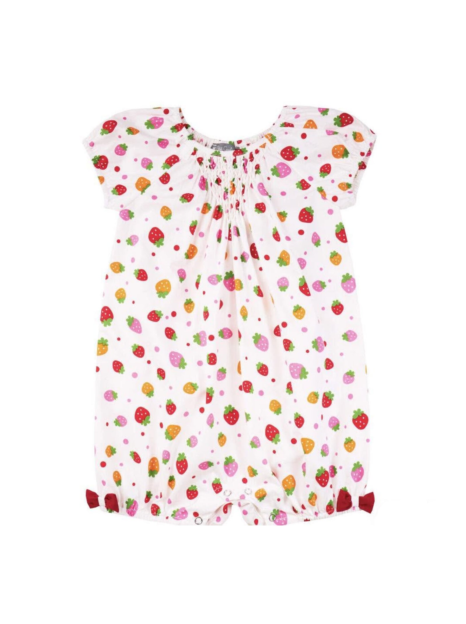 Strawberry Print Smocked Bubble (PC-NP 328)