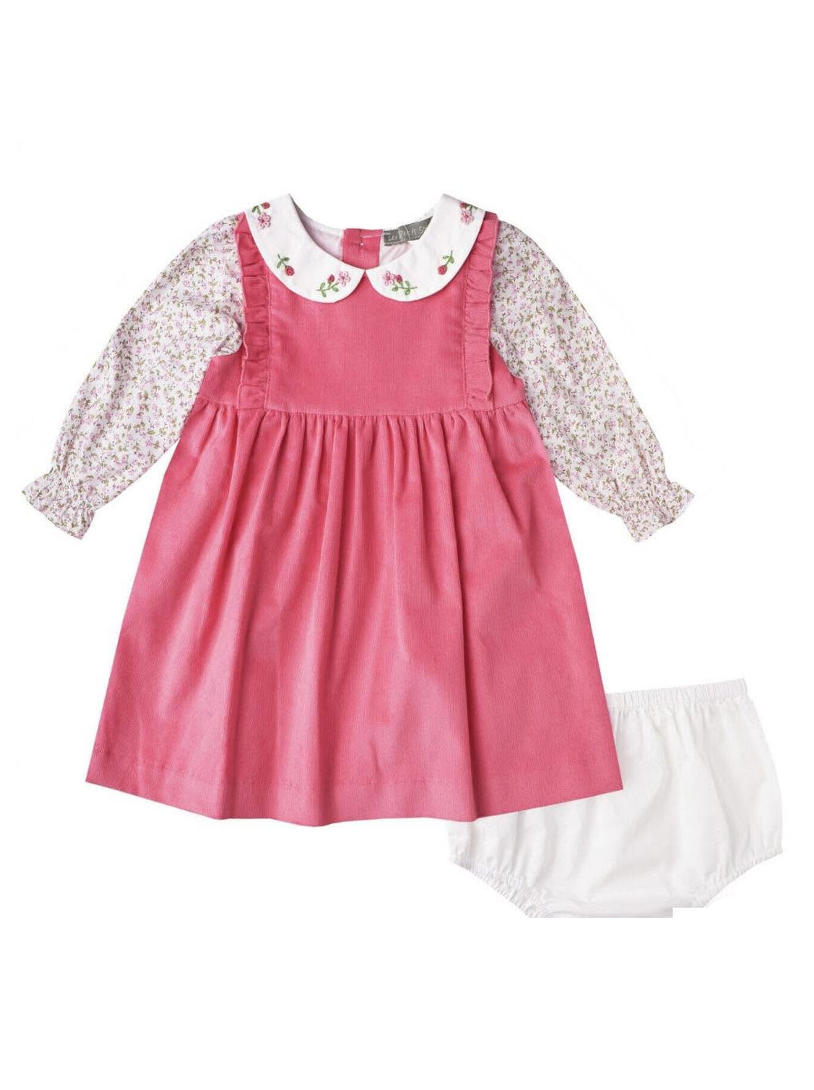 Fuchsia Pink Embroidered Peter Pan Dress (PS-NP 125)