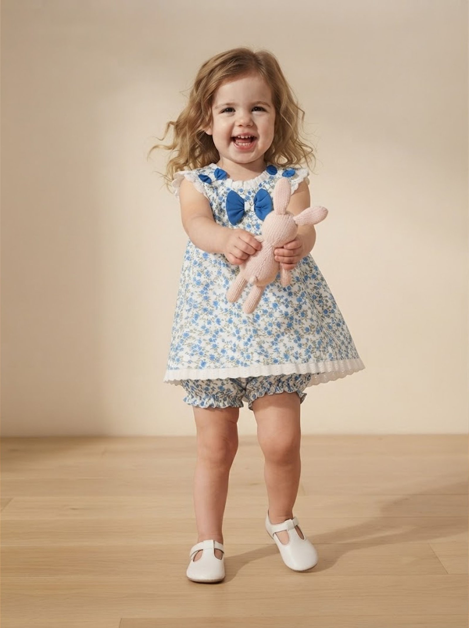 Blue Floral Cross Top & Bloomers - Image 2