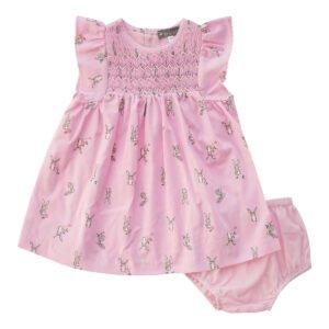 Pink Bunny Smocked Dress (PC-NP265)