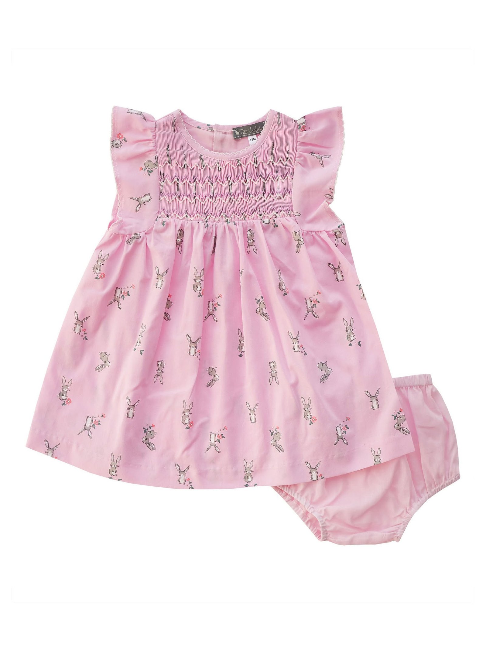 Pink Bunny Smocked Dress (PC-NP265)