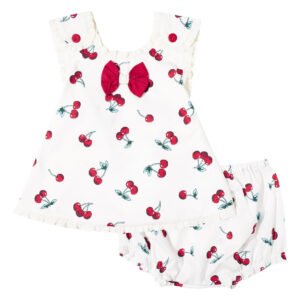Red Cherry Crisscross Top & Bloomers (PS -B 351)