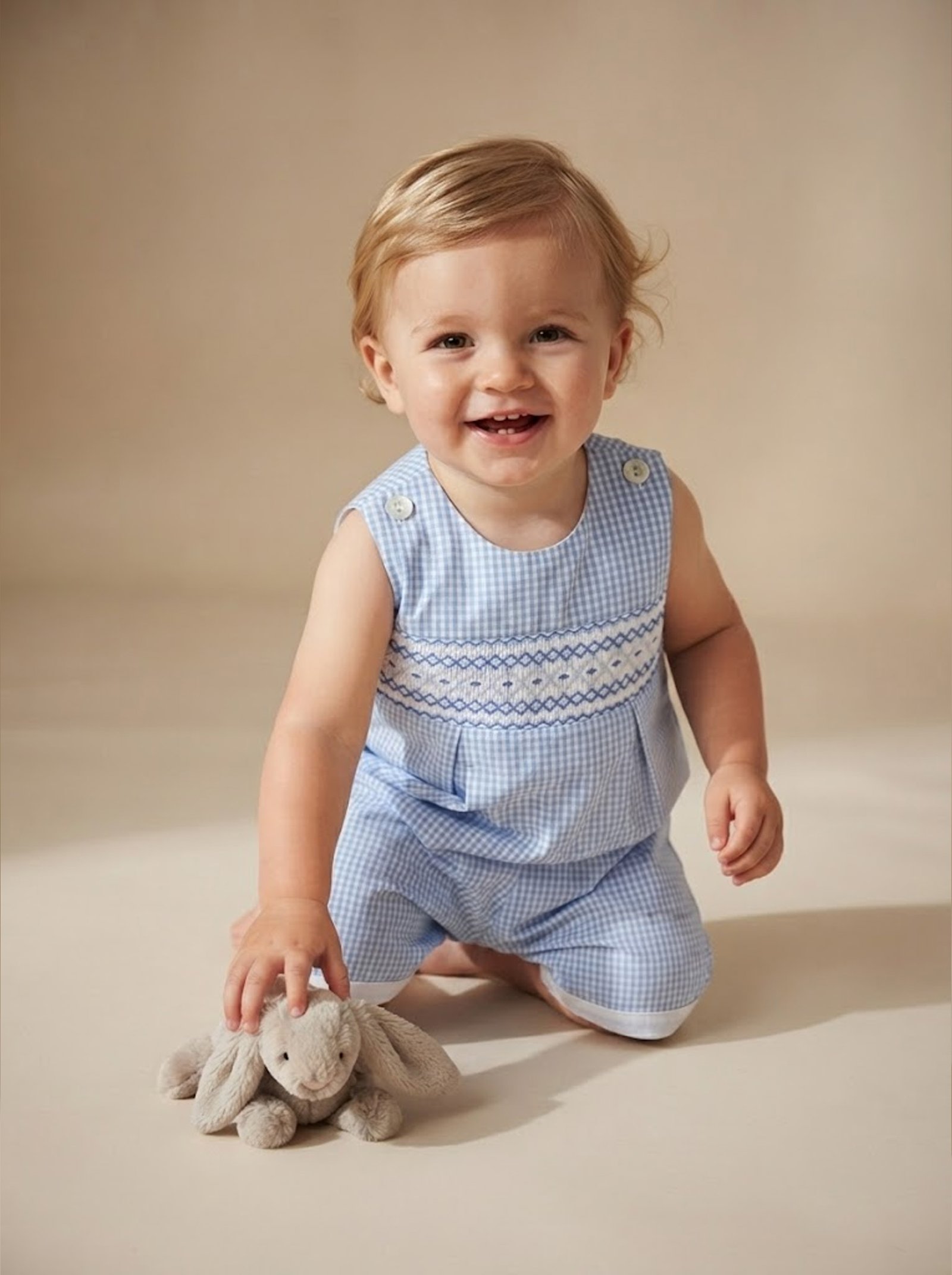 Navy Gingham Smocked ( FK- TM 1100) - Image 2
