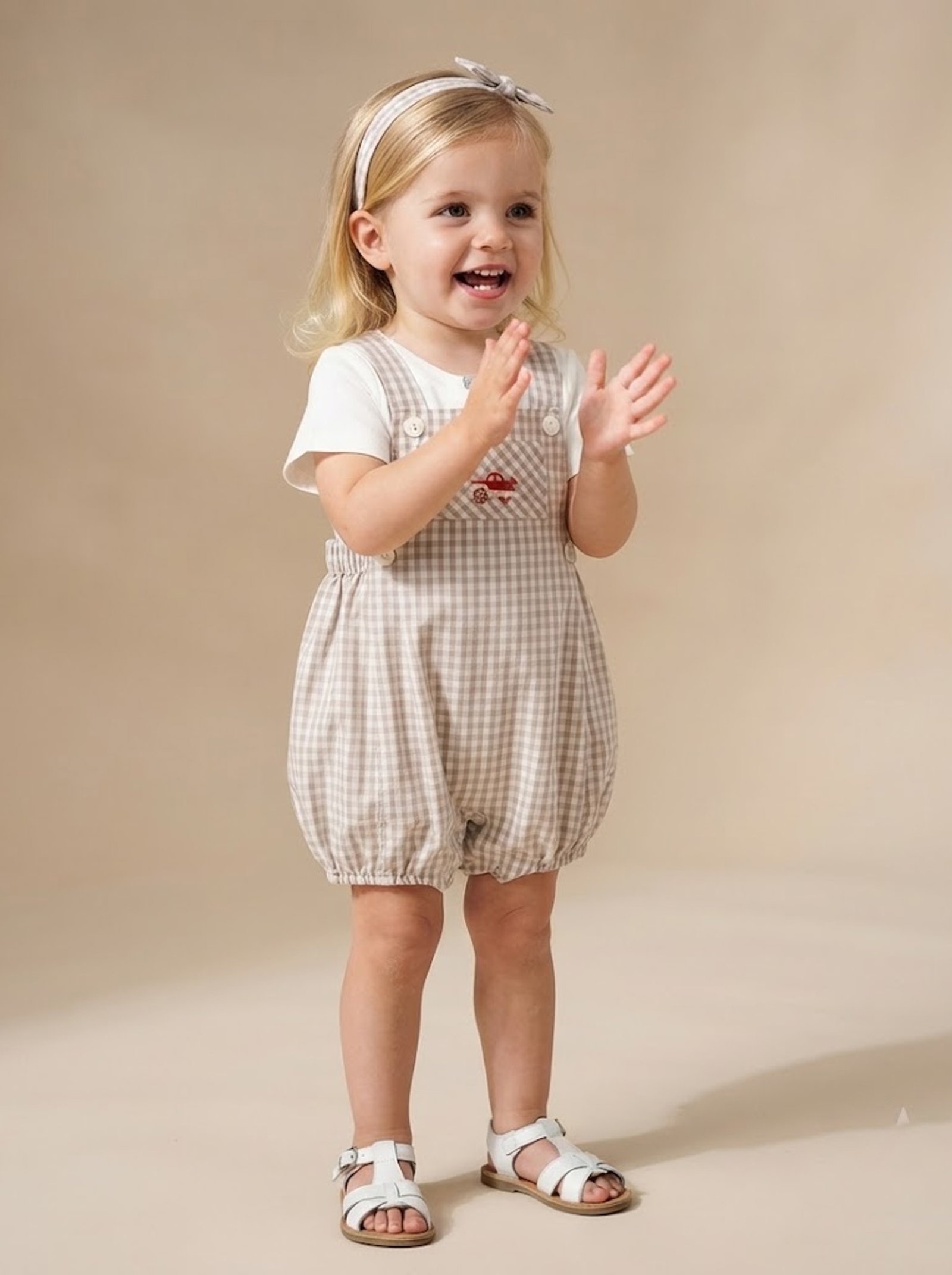 Embroileder Checker Overall & T shirt (PS-NP89) - Image 2