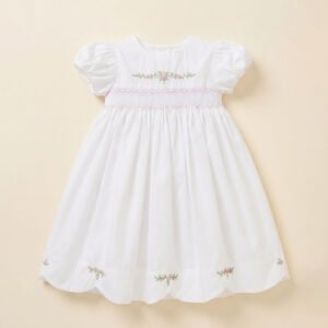 Pink & White Smocked Dress (FK-TM 870)
