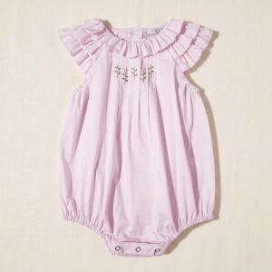 Pink Hand Embroidered Ruffle Sleeve Bubble Dress (FB-NP 220)