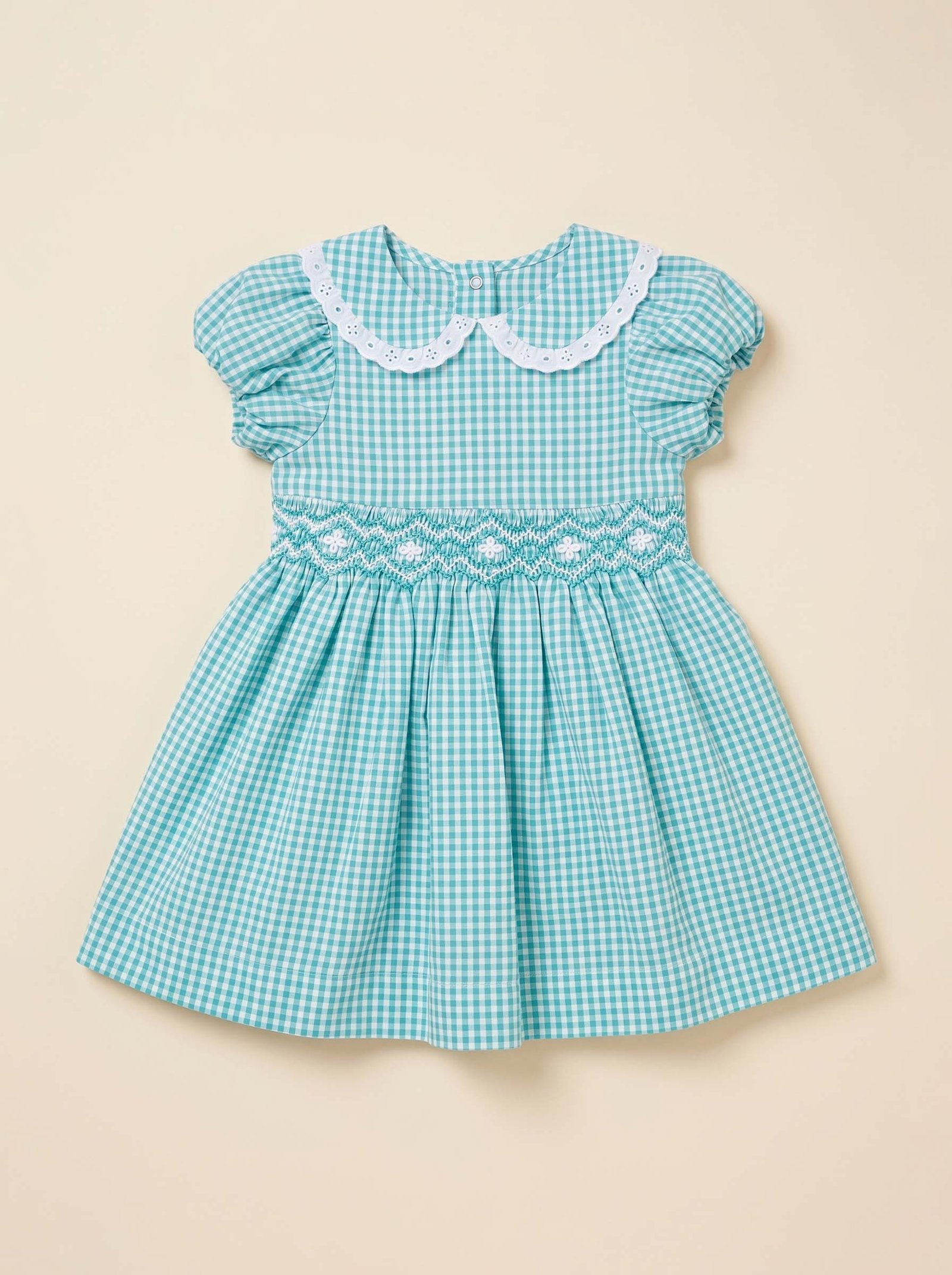 Turquoise & White Peter Pan Collar Dress ( PC-NP 278)