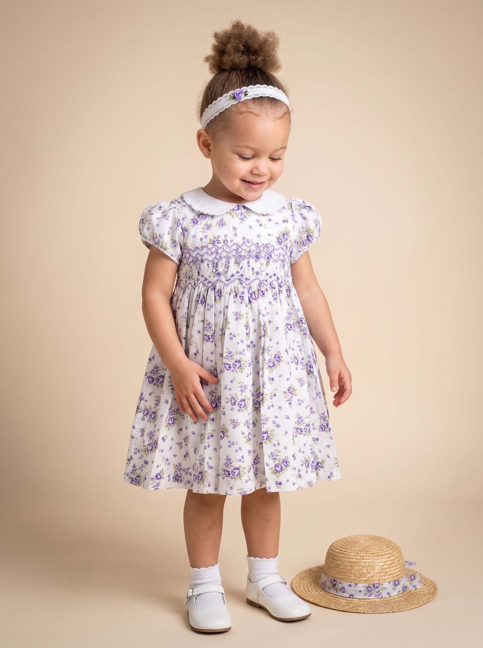 Lavender & White Peter Pan Collar Dress ( FK-TM 1102 ) - Image 2