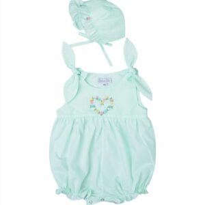 Shoulder Tie Embroidery Bubble & Bonnet ( FB-TM 166)