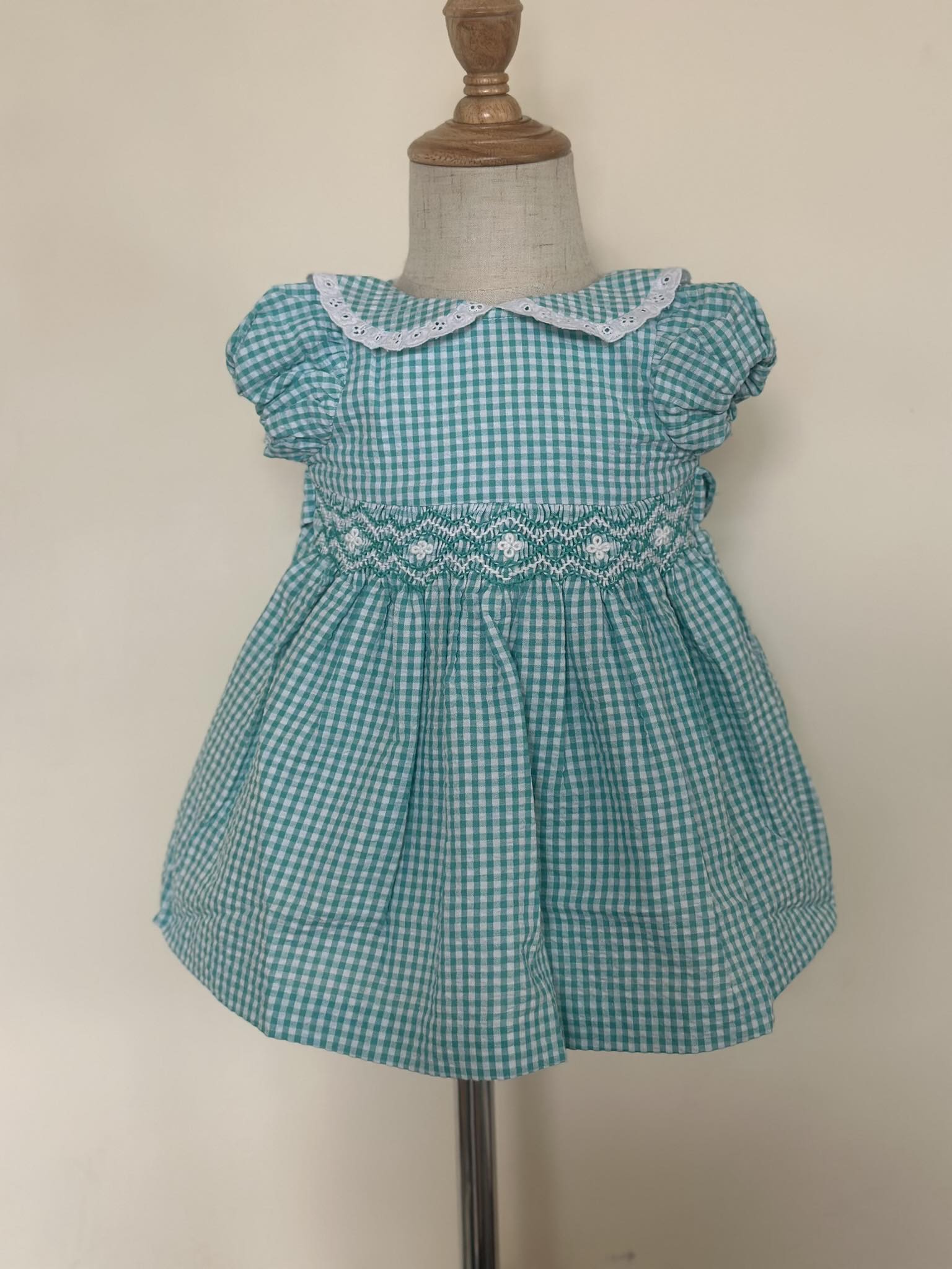 Turquoise & White Peter Pan Collar Dress ( PC-NP 278)