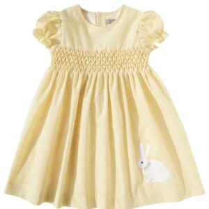 Yellow White Easter Bunny Dress ( PS-B 348)