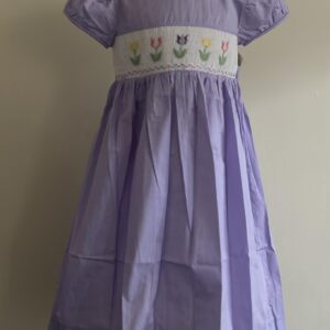 Tulip Smocked Lavender Dress (FK-TM1062)