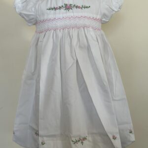 Pink & White Smocked Dress (FK-TM 870)