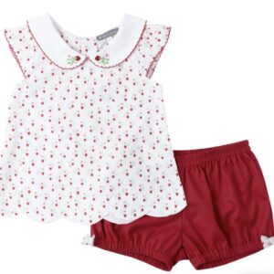 Red White Strawberry Embroidered Tunic Dress (PC-NP 305)