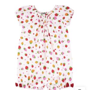 Strawberry Print Smocked Bubble (PC-NP 328)