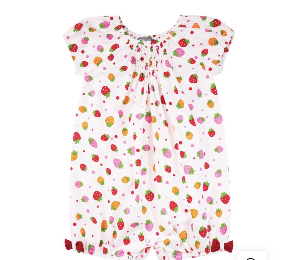 Strawberry Print Smocked Bubble (PC-NP 328)