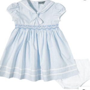 Blue Stripe Smocked Sailor Dress (PS-NP 134)