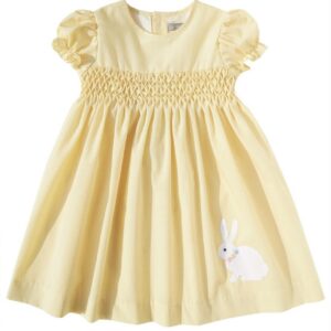 Yellow & White Bunny Easter Dress (PS-B348)