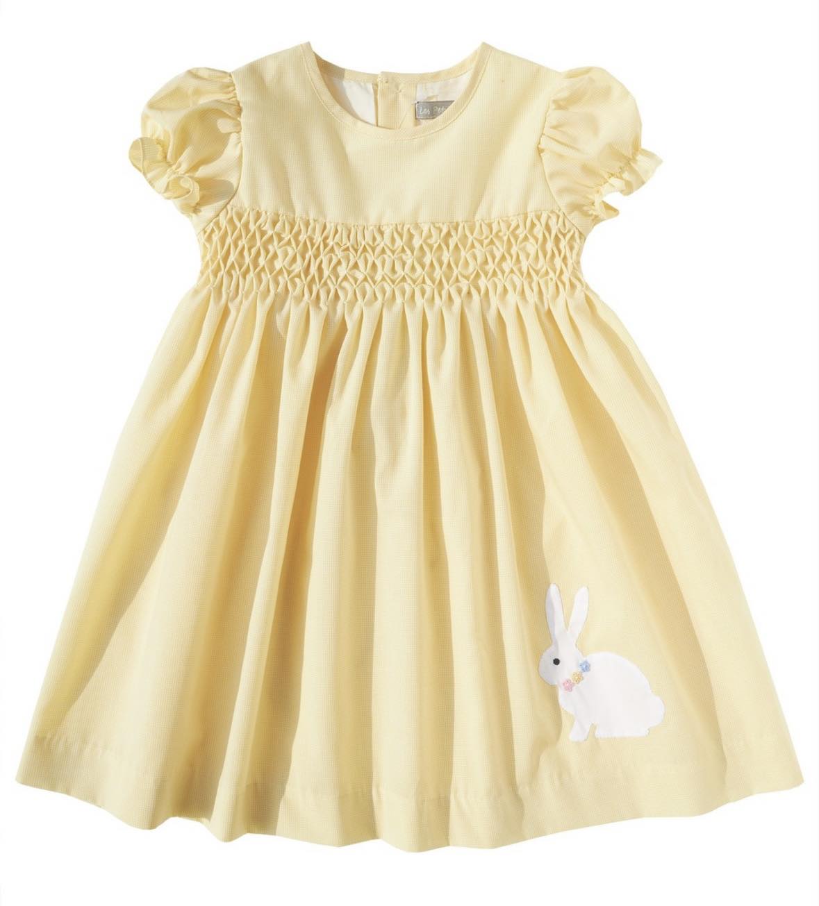 Yellow & White Bunny Easter Dress (PS-B348)