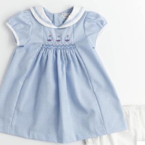 Blue Smocked Sailboat (FB-NP223)