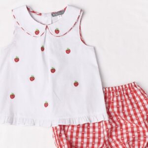 Strawberry Embroidered Shirt & Bloomer Pant (PC-NP343)
