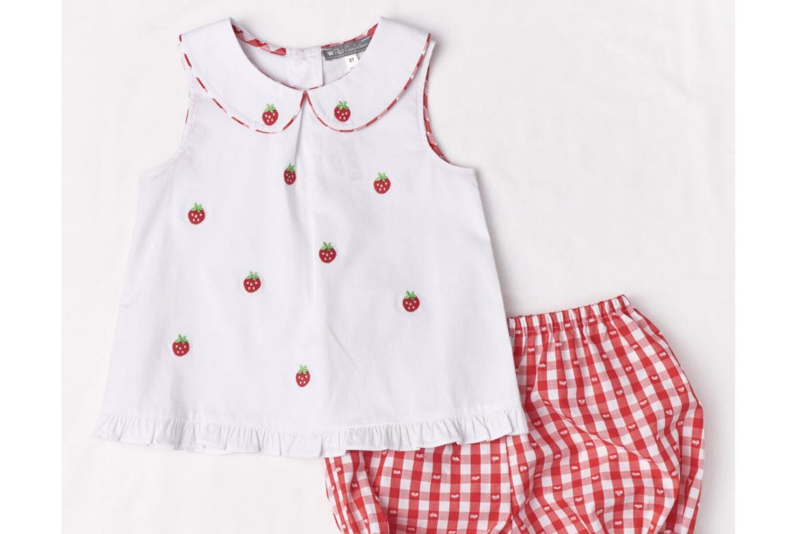 Strawberry Embroidered Shirt & Bloomer Pant (PC-NP343)