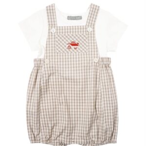 Embroileder Checker Overall & T shirt (PS-NP89)