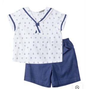 White Anchor Top & Short Pant (PC-NP 304)