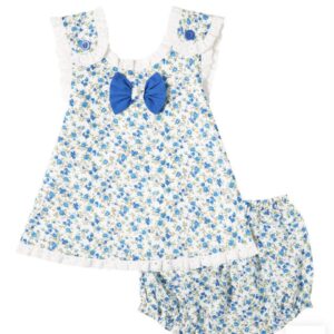 Blue Floral Cross Top & Bloomers