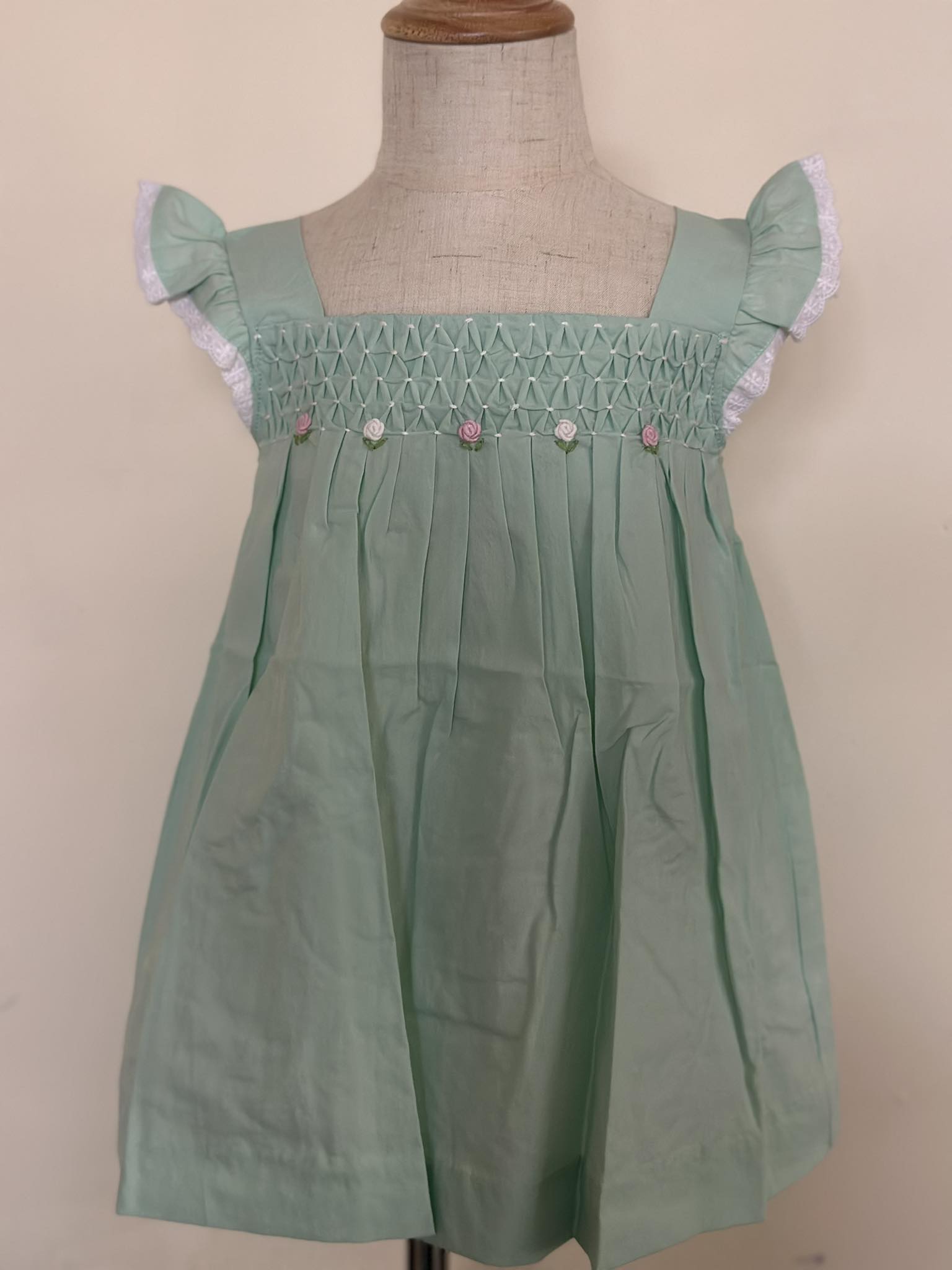Mint Green Smocked Dress (PC-B 075)