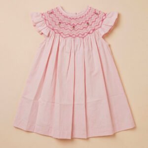 Pink Angel Sleeve Smocked Dress ( PS-LT 449)