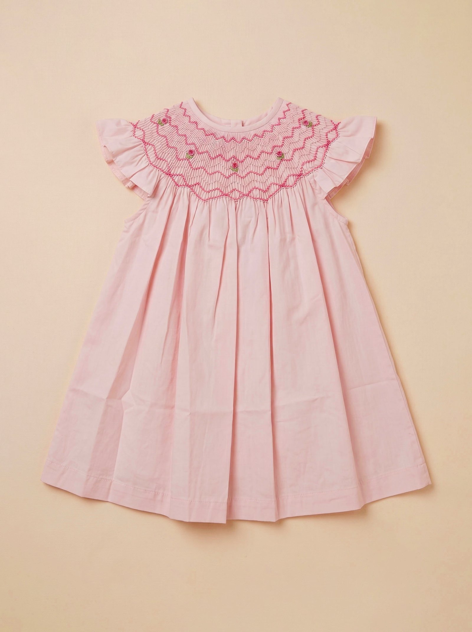 Pink Angel Sleeve Smocked Dress ( PS-LT 449)