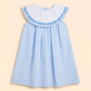 Blue Stripe Smocked Dress (FK-TM1053)