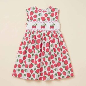 Strawberry Smocked Printed Dress (FK-TM 1071)