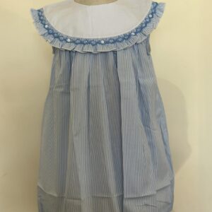 Blue Stripe Smocked Dress (FK-TM1053)