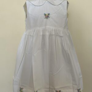 White Floral Peter Pan Collar Dress (FK-TM 864)